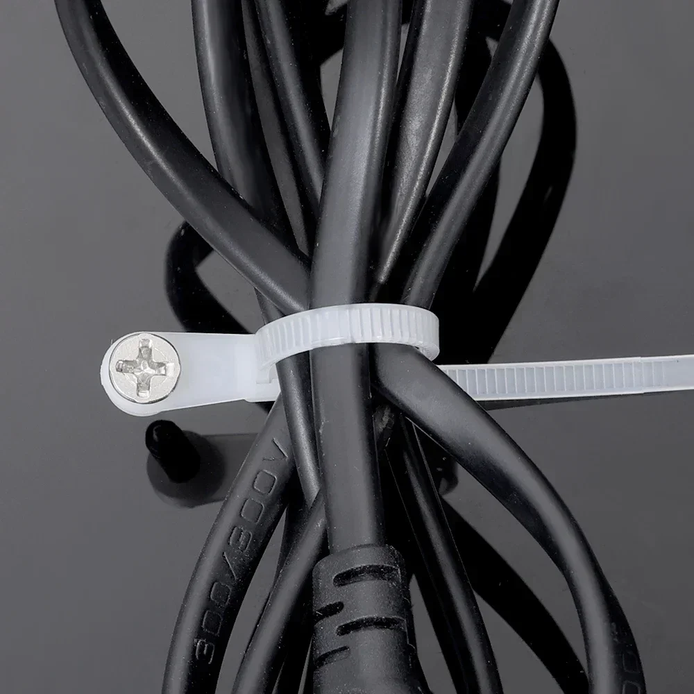 Description Picture 5 of itemCreative Nylon Cable Ties with Screw Hole Mount Self Locking Loop Wrap Bundle Ties Strap DIY Office Cables Wire Fasten Organizer
