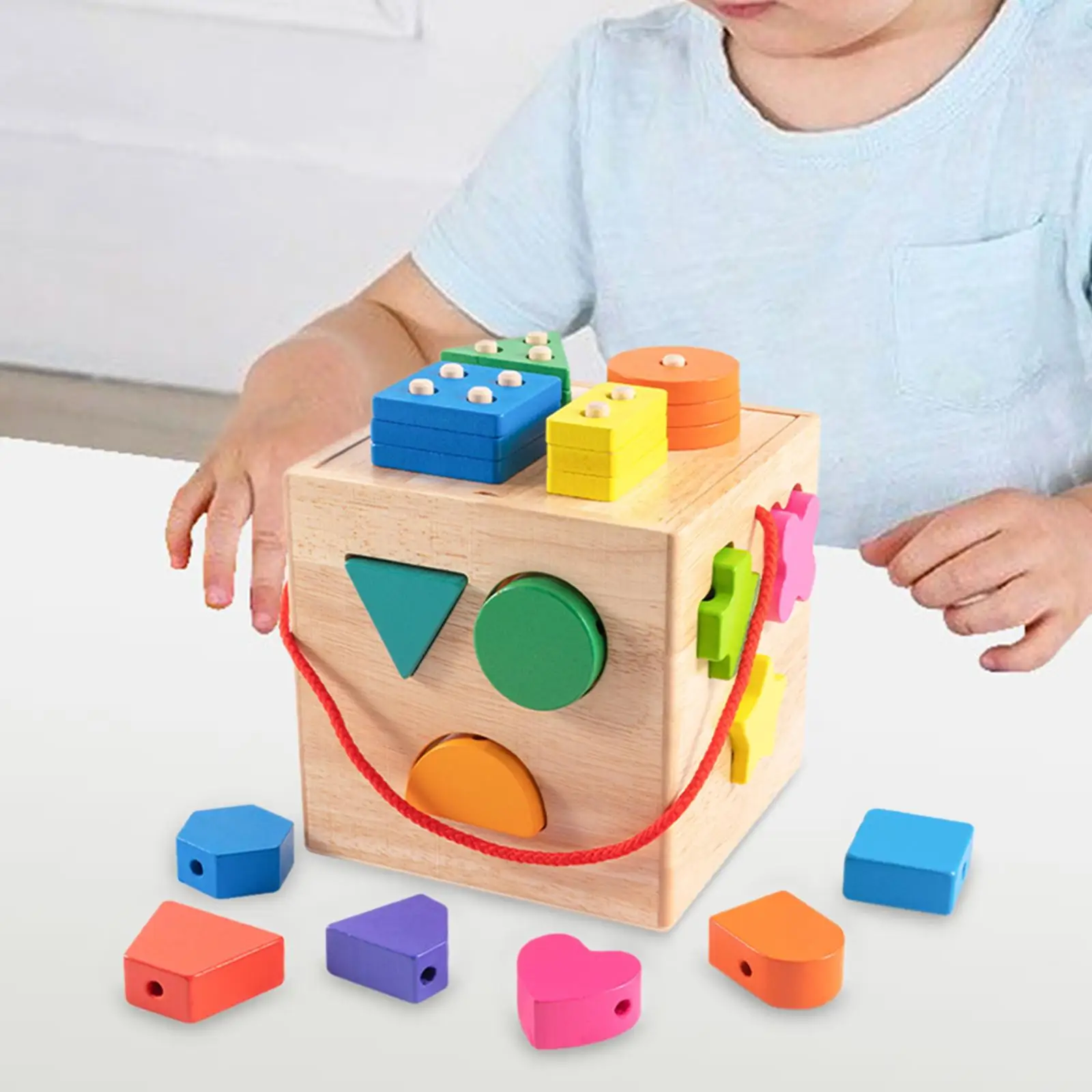 

Shape Sorter Toy Wooden Baby Puzzle Box Toy for Preschool Age 2+ Years Old