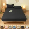 High Quality Fitted Sheet Single Double King Queen Size Mattress Cover With Elastic Band Bed Sheet 90/120/150/180 Fit Sheet 1