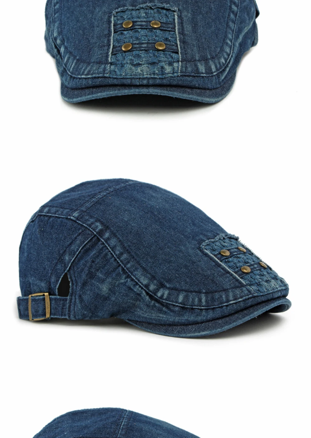 HT4862 Berets für Männer Frauen Neue Alle Jahreszeiten Denim Baskenmütze Mütze Männlich Weiblich Baumwolle Ivy Flache Kappe Einstellbar Künstler Maler Baskenmütze Hut – Detail 11