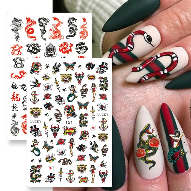 Shape Nails  Gucci nails, Chanel nails, Red acrylic nails