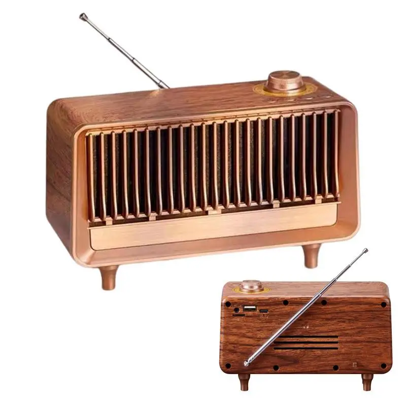 

Retro Radio Wireless Speaker FM Radio Vintage Wood Style With Speaker Elegant Design Wireless Streaming U Disk TF Cassette Radio