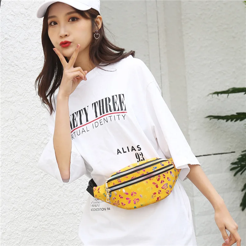 Holographic Waist Bags Women Silver Fanny Pack Female Belt Bag Black  Geometric Waist Packs Laser Chest Phone Pouch Bum Bag - Waist Packs -  AliExpress