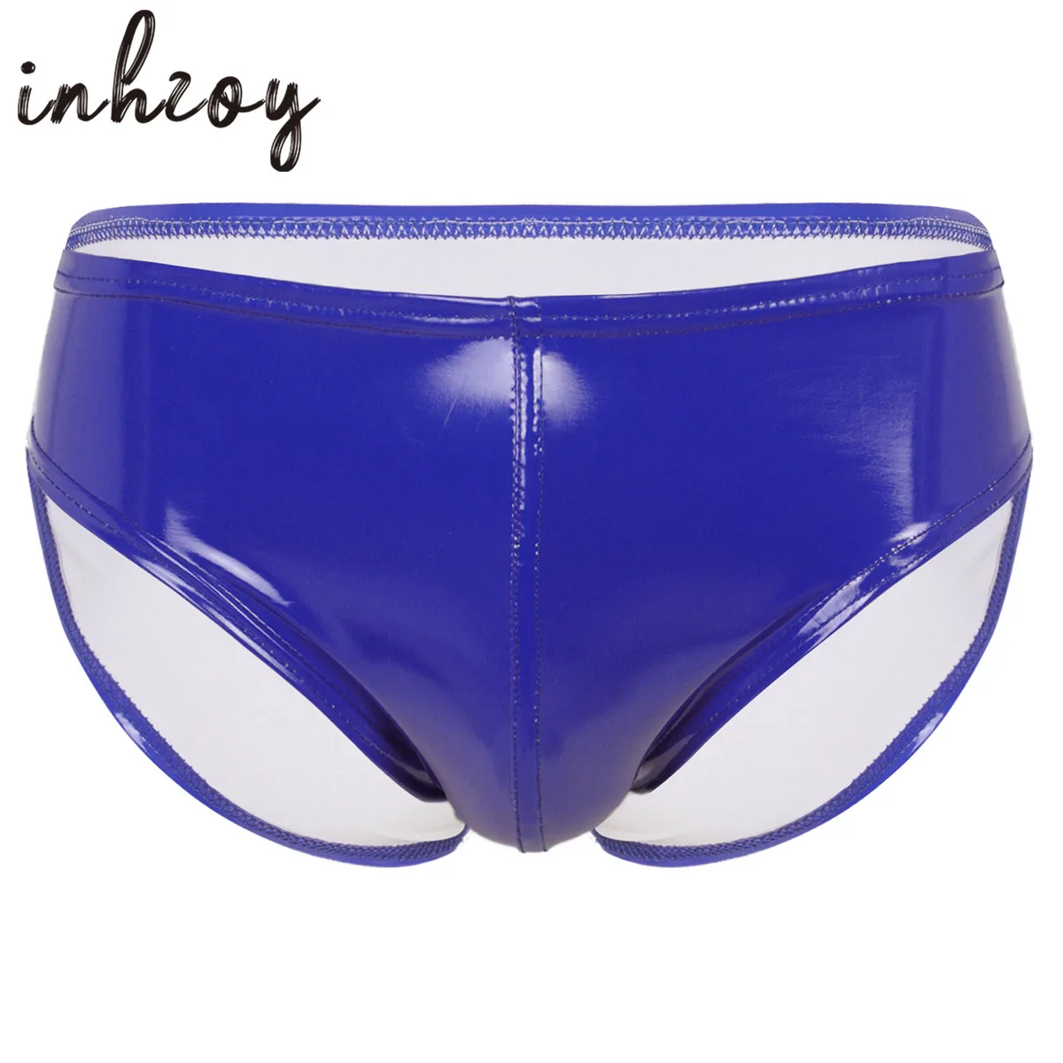 Mens Patent Leather Briefs Panties Sexy Wet Look Latex Glossy Pole Dancing Rave Party Outfit Clubwear Sissy Underwear Underpants latex shorts underpants bermuda pants fetish nice boxers natural sexy women bigger w8551