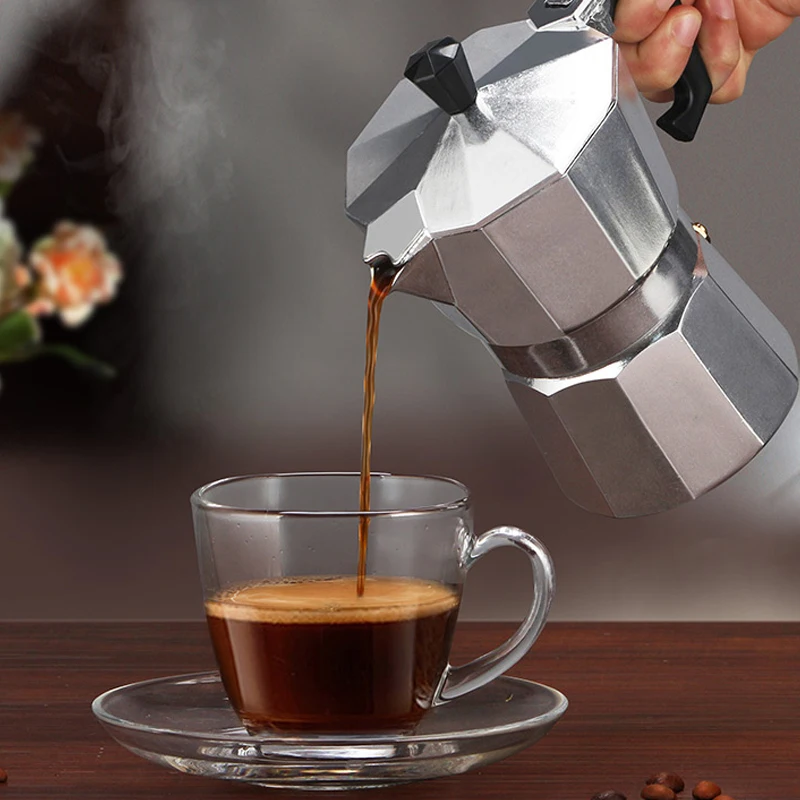 Cafetera italiana Moka, cafetera Espresso de aluminio, tetera