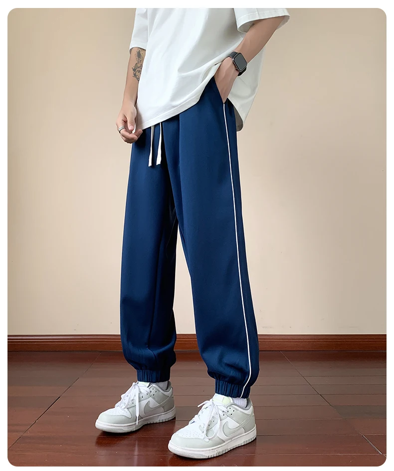 Einfarbig Casual Hosen 2025, Frühling Herbst Outdoor Sport Lose Jogginghose Hosen Jugend Streetwear Elastische Taille Legging Jogger – Detail 13