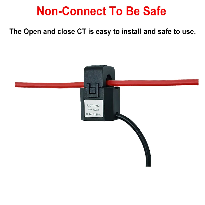 Tuya WIFI Smart Energy Meter AC100-240V 1CT Clamp App Control 80A Power Monitor Electricity Statistics 50/60Hz Intelligent Life energy meter