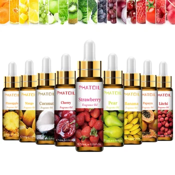 PHATOIL 1/3/9pcs 10ml Olio profumato di frutta dolce per aromaterapia Candela fai da te Ciliegia Mela Fragola Mango Cocco Oli profumati