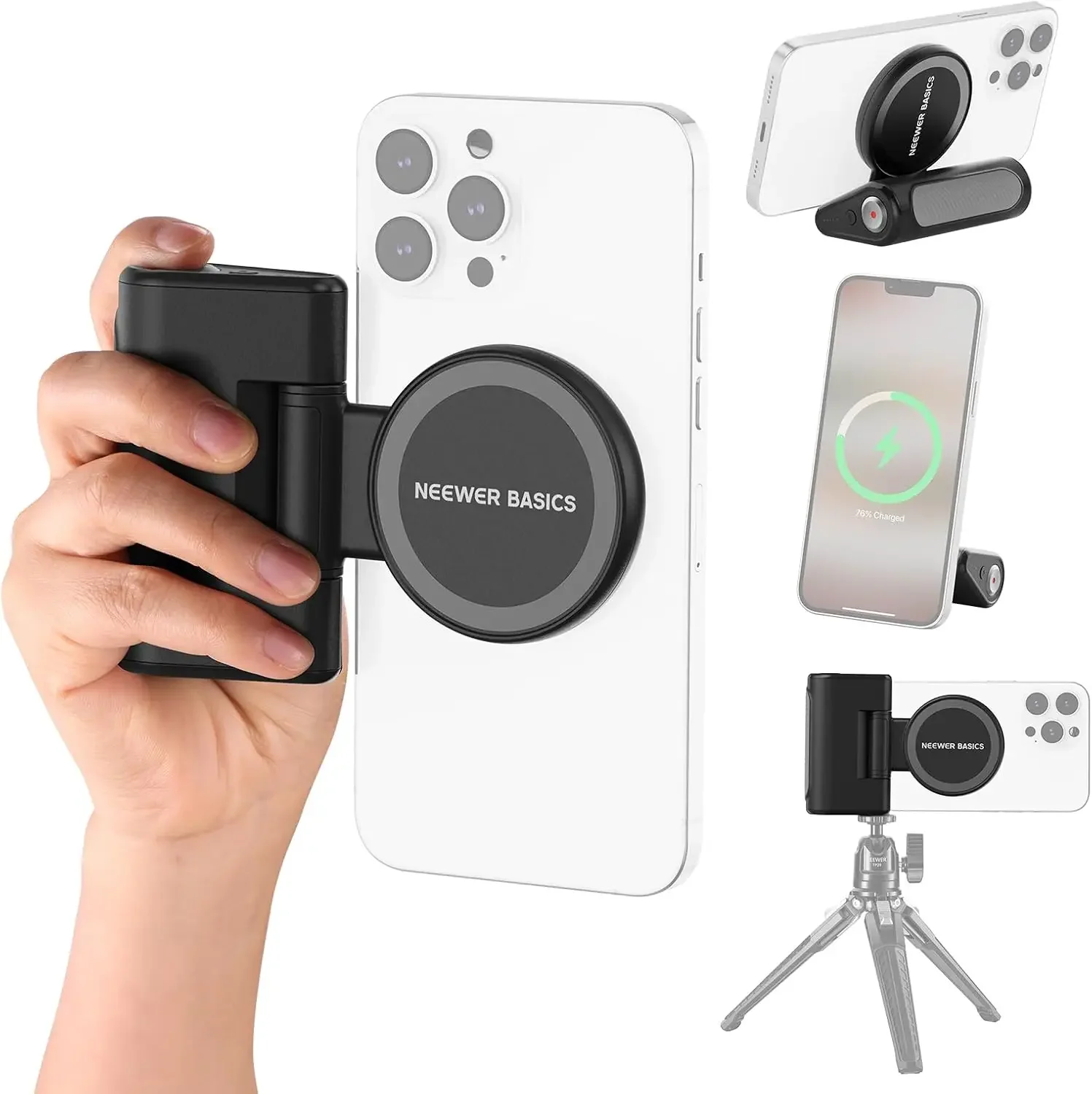 Basics Magnetic Phone Camera Grip Handle For MagSafe iPhone , with Shutter Remo