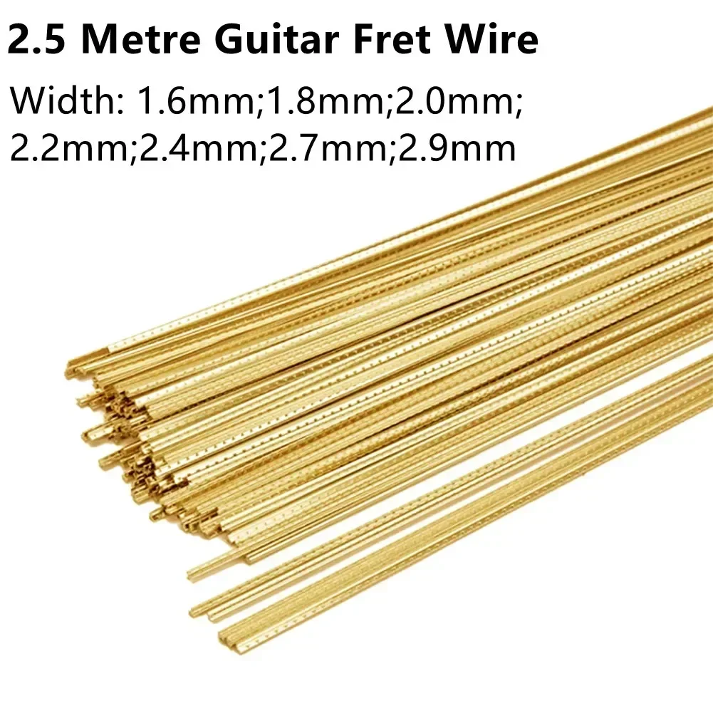 Radian Guitar Fret Wire 2.5Metre Guitar Fingerboard DIY Fret Wire Brass Width 1.6 1.8 2.0 2.2 2.4 2.7 2.9mm Brass For Bass