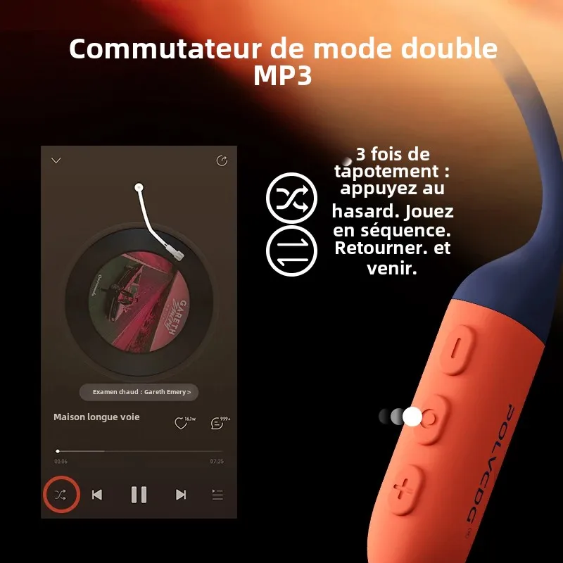 Bouchons Casque Antibruit Bluetooth 5.4 IPX8 32Go - Coral Red