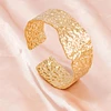 Punk Bracelets Gold Plated Hammered Cuff Open Wide Bracelets Punk Chunky Stainless Steel Bangles Ethnic Jewelry Gifts for Women 6