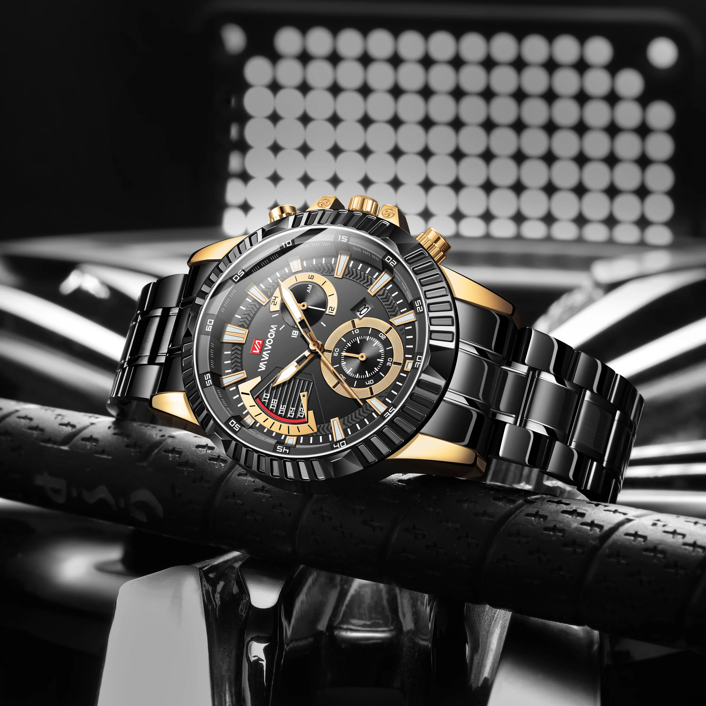 Voom Top Marca Multi Função Luminosa 3atm Relógio Impermeável Tough Estilo Moda Homens Calendário Relógios de Quartzo Alta Qualidade va va - Image 3