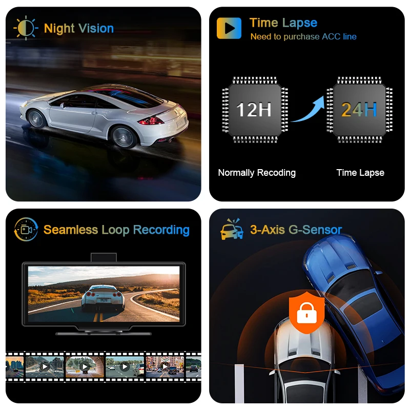 Srnubi  DVR ī÷, ȵ̵ ڵ ķ, 4K 3840x2160,   1080P ĸ ī޶,  , GPS   , 10.26 ġ