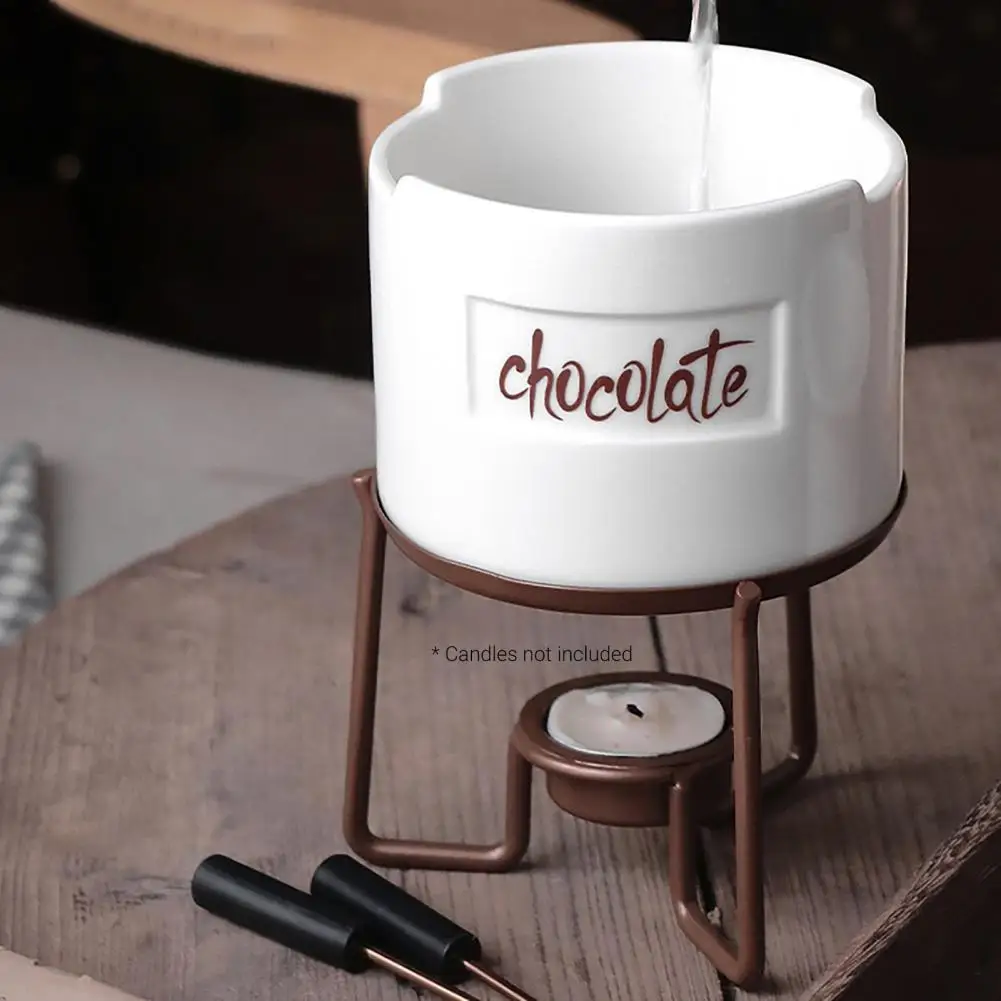1 Set Chocolate Melting Pot Non-stick Corrosion Resistant Chocolate Cheese Melting Pot Fondue Set