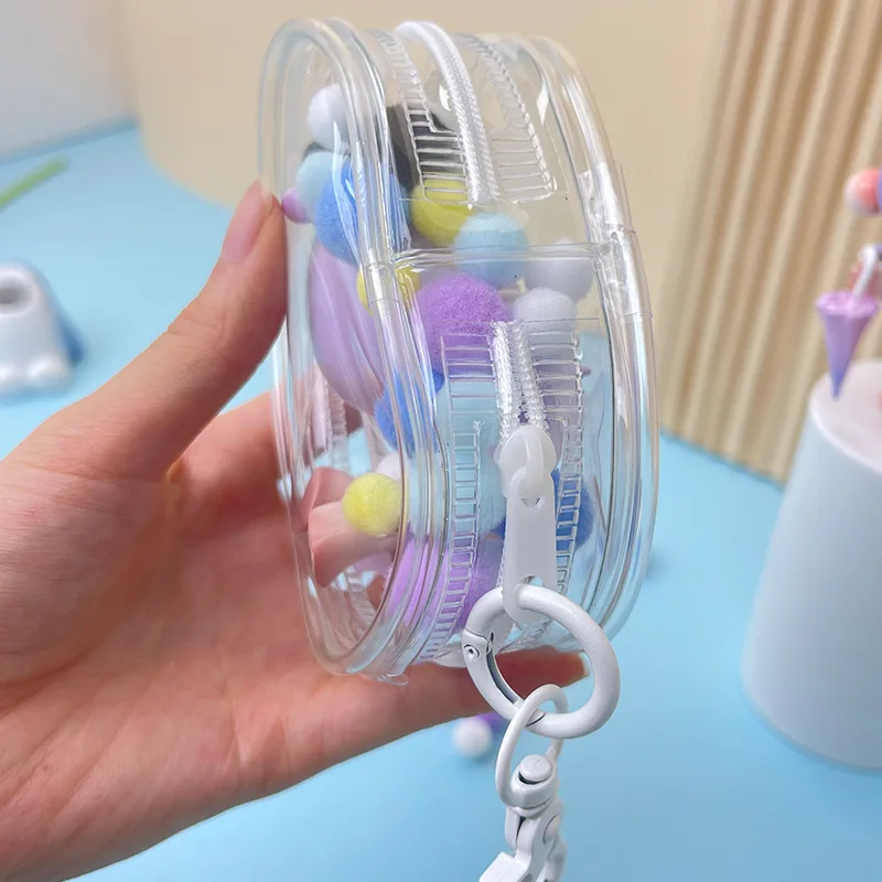 Storage bag 1pcs PVC Transparent Storage Bag Keychain Mystery Box Thicken Wallet Girl Children Kawaii Toy Doll Gift Bag