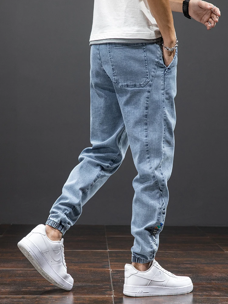 Frühling Sommer Schwarz Blau Fracht Jeans Männer Streetwear Denim Jogger Hosen Männer Baggy Harem Jean Hosen Plus Größe 6XL 7XL 8XL — изображение 3