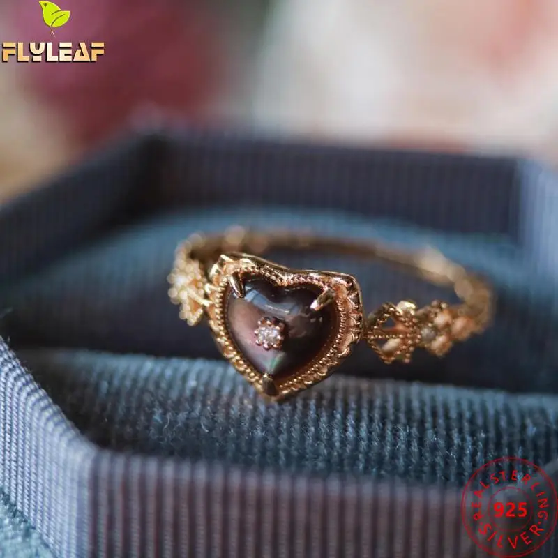 

Real 925 Sterling Silver Heart Shape Ring For Women 20k Yellow Gold Plating Zircon Classical Style Female Fine Jewelry 2022 New