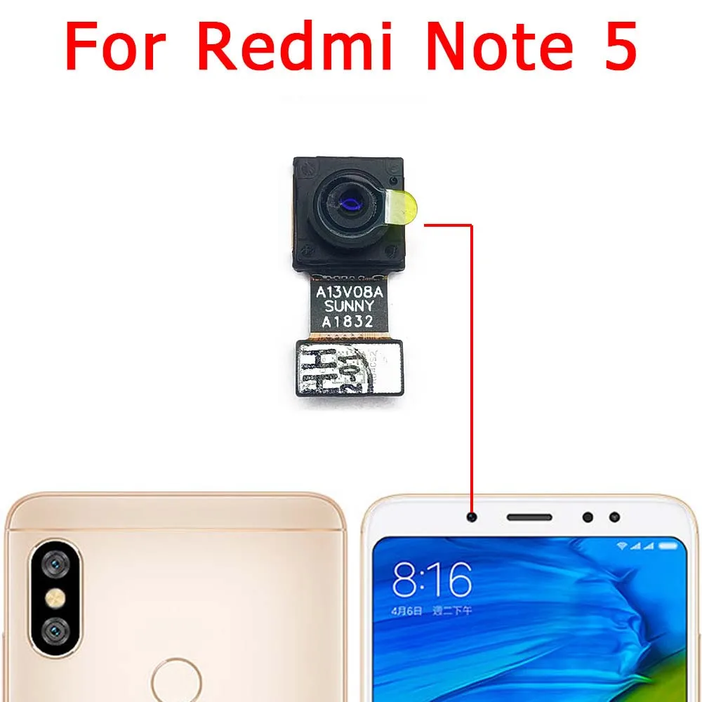 Front Camera For Xiaomi Redmi Note 7 8 8T 9 9S 9T 10 11 Pro 10S 5 5A 6 Selfie Camera Module Frontal Small Spare Parts