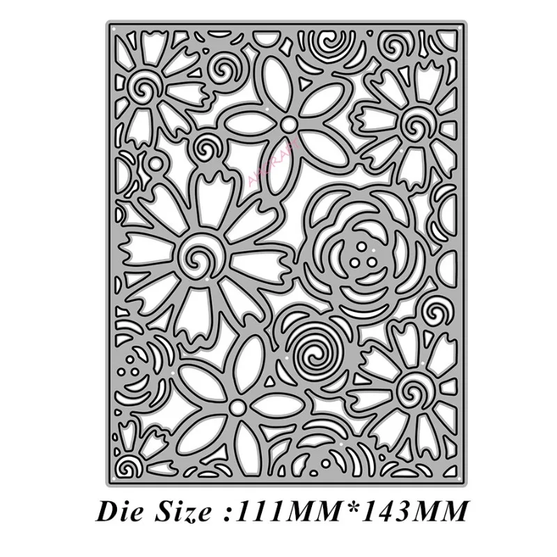 꽃 배경 프레임 금속 절단 다이 스텐실 스크랩북 사진 앨범 장식 엠보싱 DIY 종이 카드, 새로운 절단 다이