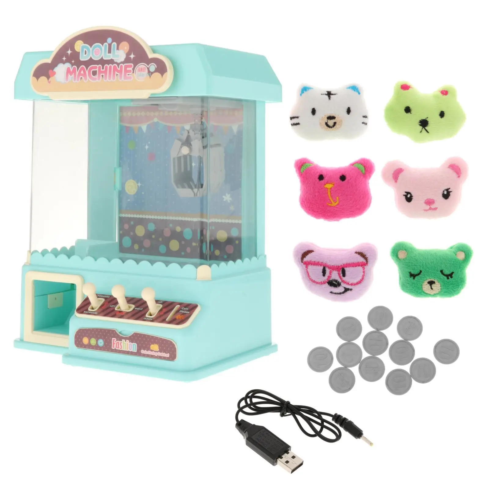 Claw Machine with 6 Dolls Girl Grab Doll Clip Dollhouse Gifts Mini Arcade 4
