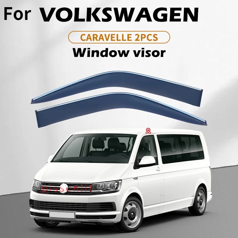 Window Visor For Volkswagen Caravelle 2015- Rain Guard Roof Sun Rain Shade Vent Visor Spoiler Wing Shelters Awnings