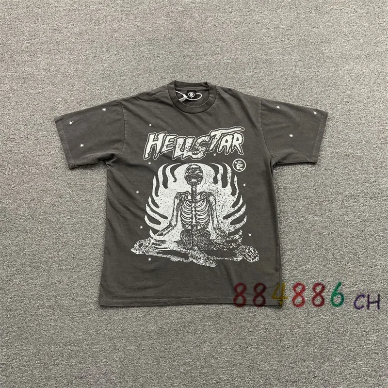

Hellstar Studios T-shirt Men Women European High Street Trend Short Sleeve T Shirt Streetwear Top Tee