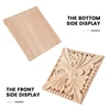 Natural Wood Appliques Square Flower Carving Decals Decorative Wooden Mouldings For Cabinet Door Furniture Decor Craft - Image 2