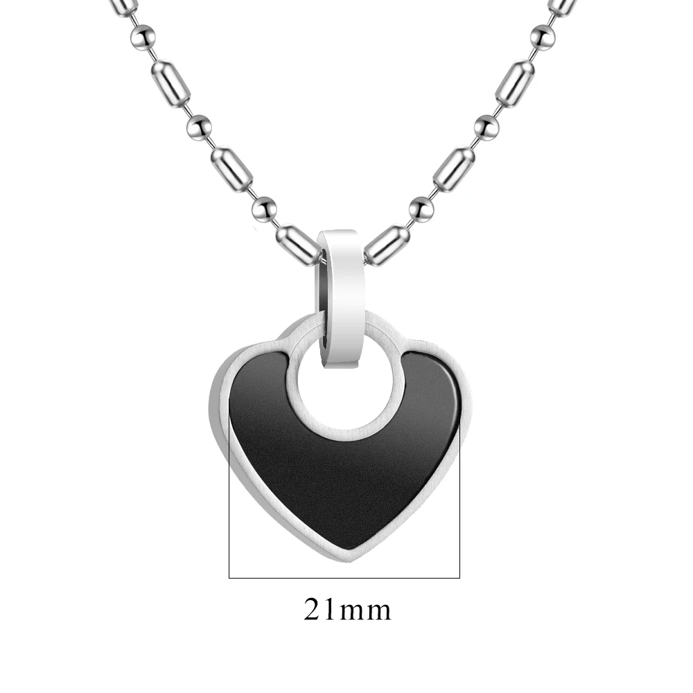 Herz-Anhänger aus Titanstahl in chirurgischer Qualität für Damen, Diamant-Vulkanstein-Halskette – modischer Schmuck für Schlaf und Gleichgewicht – Detail 9