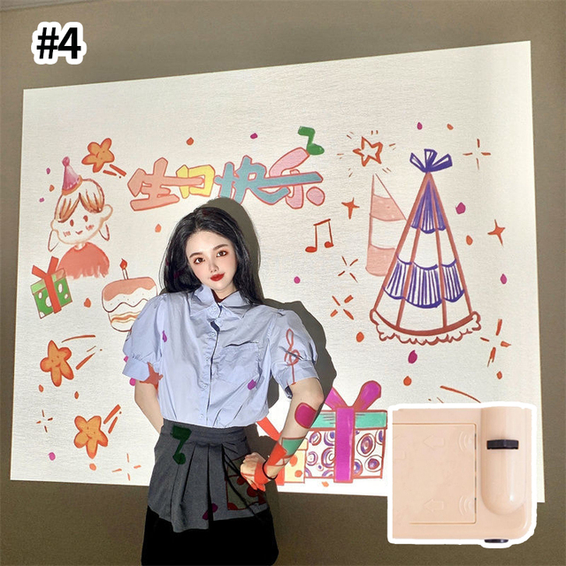 Projection Lamp Ins Night Light Party Atmosphere Lights Decor Popular Photo Props Creative Birthday Gifts