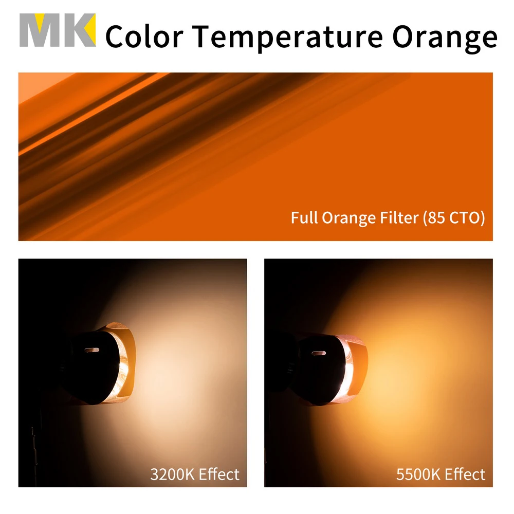 Meking 16x20 inches Lighting Gels CTO Photo Lights Gel Filters Transparent Color