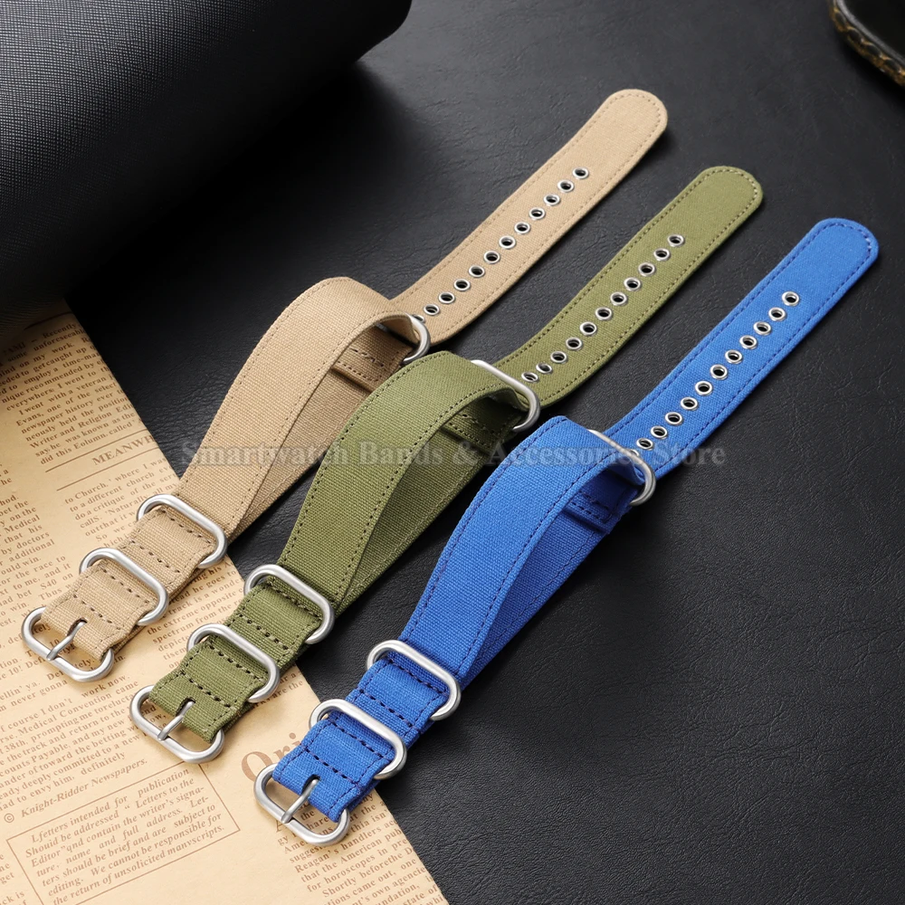 Durable Nylon Canvas Watch Strap - Military Sport Style Bracelet, Universal Fit Watchband