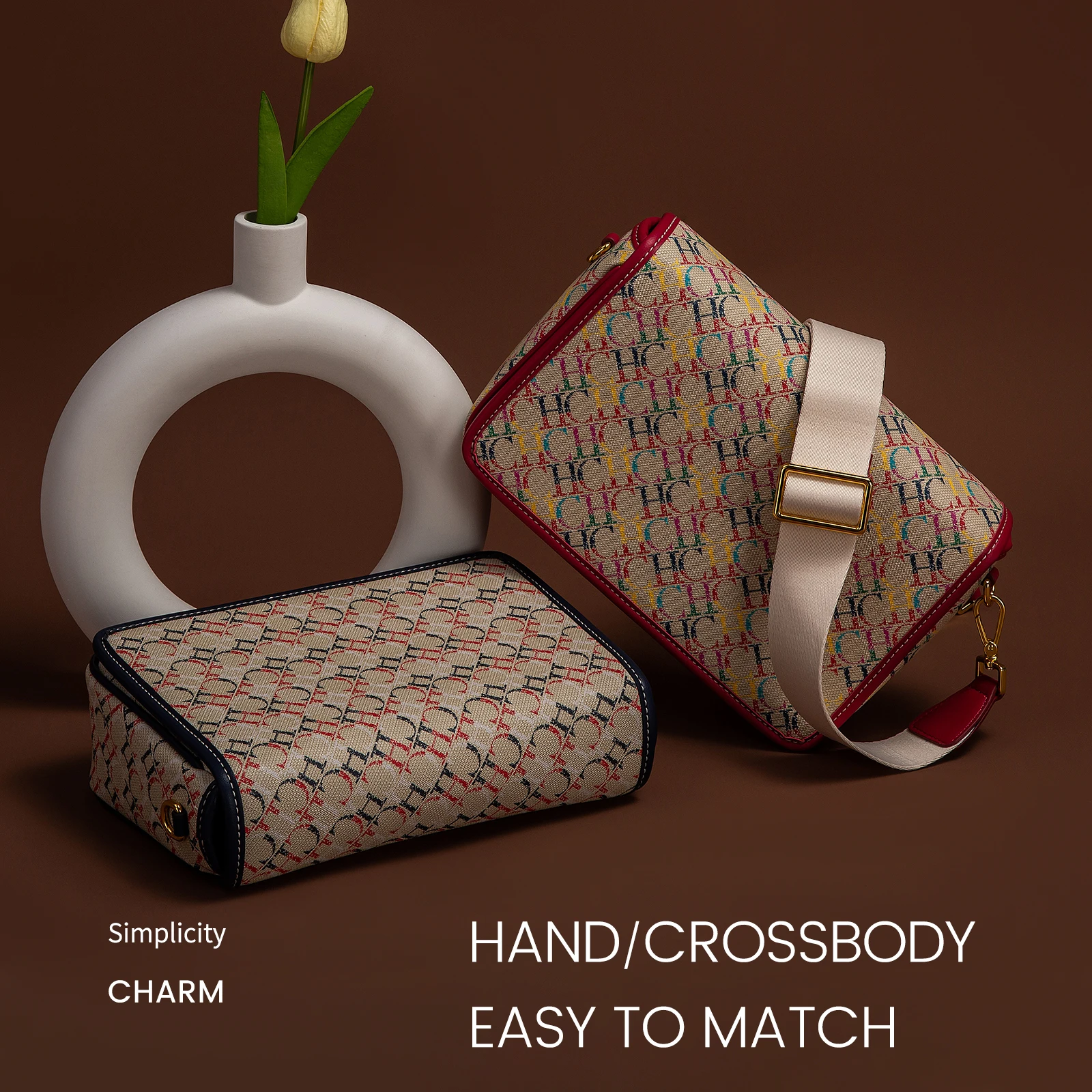 حقيبة كروس بودي كتف واحد للنساء ، أبجدية كلاسيكية...