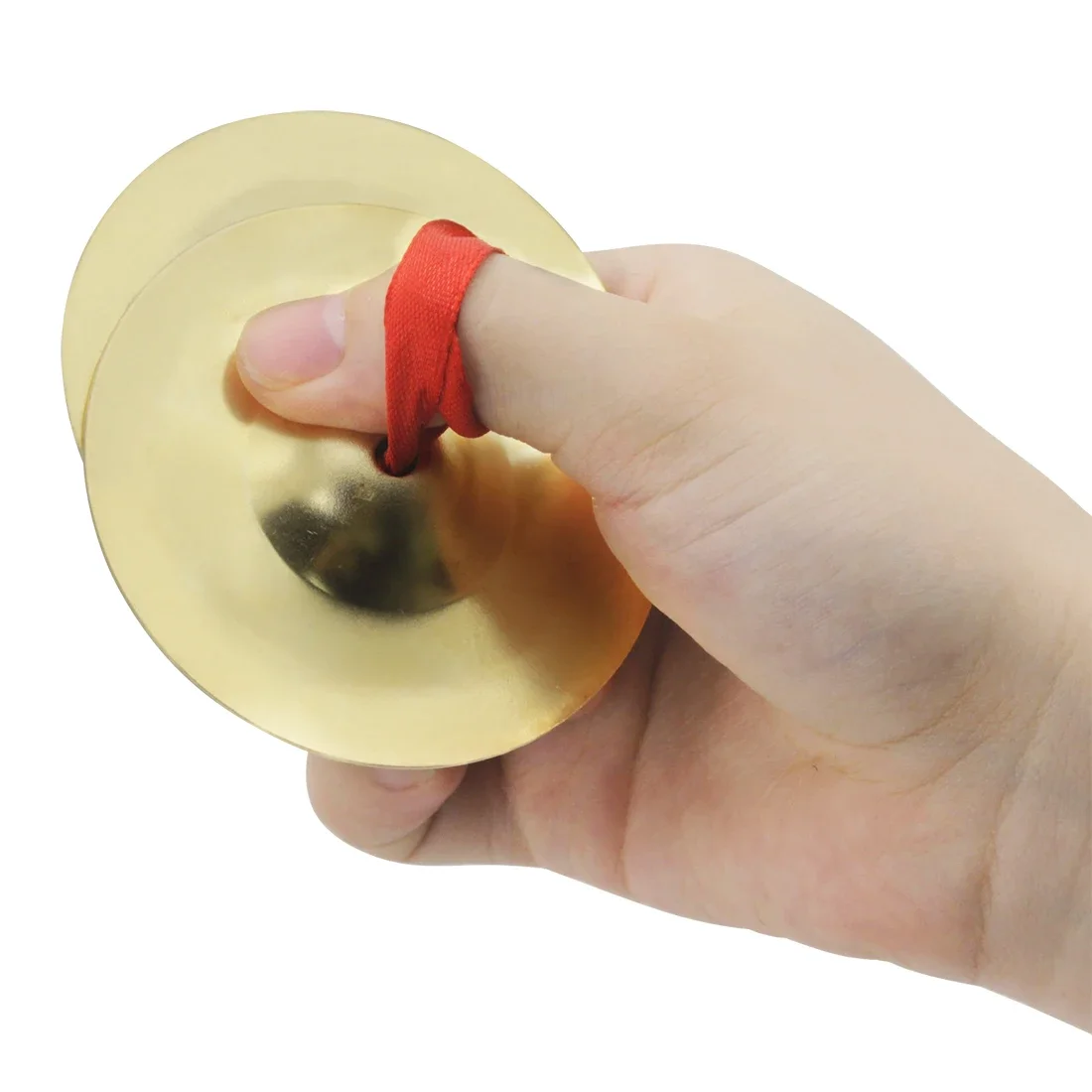 IRIN 1 Pairs Brass Finger Cymbals Belly Dance Indian Dance Golden Finger Cymbals With Rope Diameter 7cm Percussion Instrument