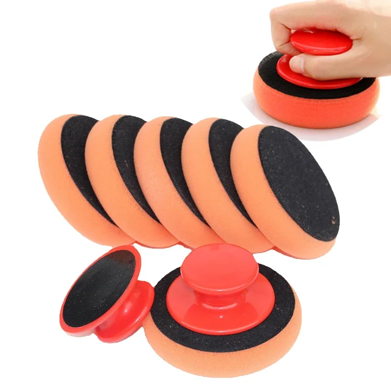 10 Pezzi Pad Applicatore Auto, Panno in Microfibra per Cera, Spugne per Lucidare Auto, Manopole per Pulizia Auto con Impugnatura