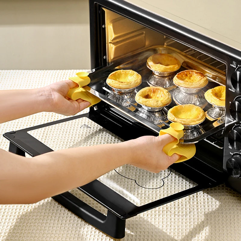 1Pc Thicken Baking Silicone Oven Mitts Microwave Oven Glove Heat Insulation Anti-slip Grips Bowl Pot Clips Kitchen Gadgets