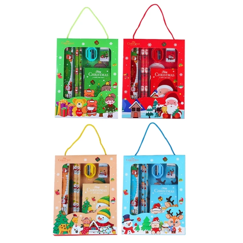 

Christmas Stationery Party Favor Bulk Pack with Christmas Pencil Eraser Treat Bags for Kids Classroom Gift for Students Dropship