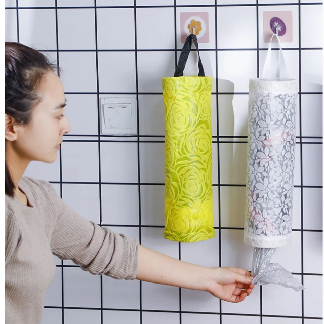 Nagy Kapacitású Eldobható Táska Tároló Táskák Poliészter Rózsa Virág Ízléses Henger Konyhai Kiegészítők - Image 5