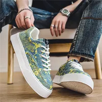 New Spring Popular Shoes with Thick Sole Printed Men's Trendy and Unique Design, Versatile Elevated Board Shoes, Casual Shoes 2