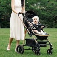 Lightweight 2in1 Baby Stroller High-view Four-wheel Baby Stroller Foldable Two-way Baby Stroller Removable Sleeping Basket