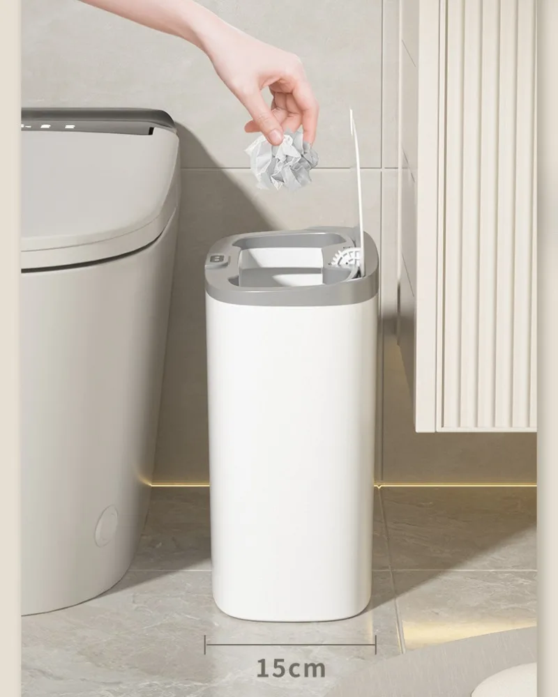 14L Bathroom Smart Trash Can Wall Mounted Waterproof Garbage Bin Automatic Sensor Wastebasket Narrow Dustbin for Kitchen S360e8cdbafda495a9b0716de4defd0e1f