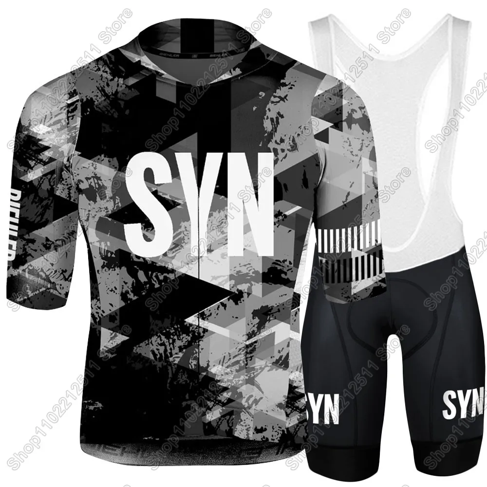 SYN Team Cycling Jersey Set Mens Summer Clothing Road Bike Suit Mountain Bicycle Shirt Bib Shorts MTB Ropa Maillot