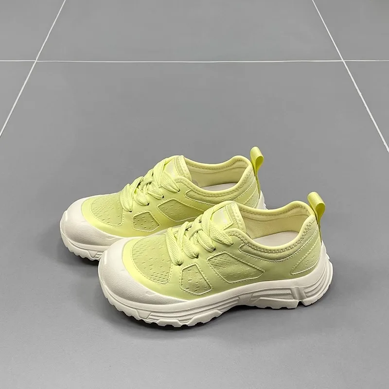 Fashionable And Versatile Sports Shoes Mesh Casual Shoes For Women's Summer New Round Toe Thick Sole Lightweight And Breathable