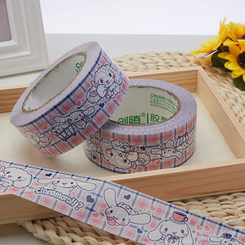 

4.5Cmx100M Kawaii Sanrio Cinnamoroll Anime Figure Adhesive Tape Diy Ins Decorate Sticker Portable Girl Birthday Christmas Gift
