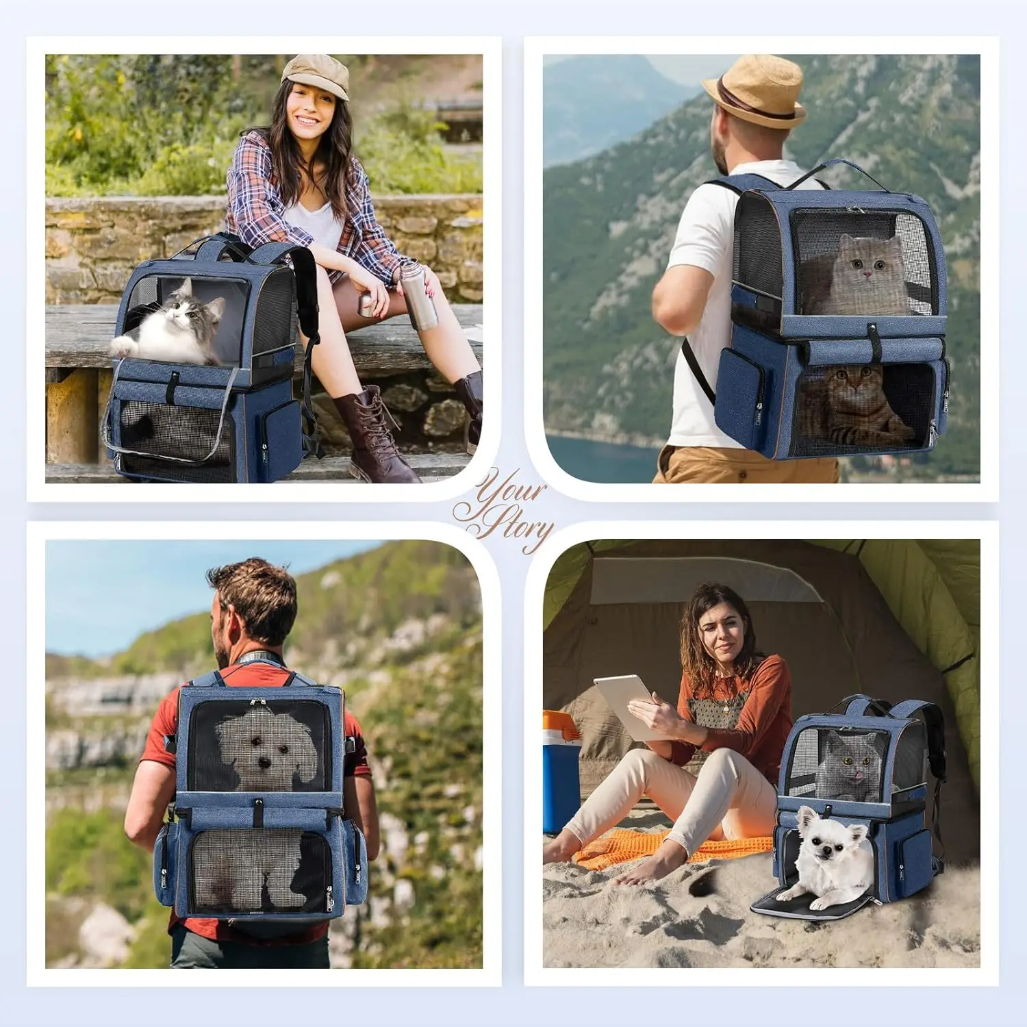 Double-Compartment Cat Backpack Carrier 6