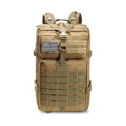 Large Capacity Waterproof Tactical Backpack - Outdoor Hiking, Camping, Hunting Rucksack (Khaki)