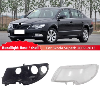 Per Skoda Superb 2009 2010 2011 2012 2013 Ricambi Interni Auto Base Faro Anteriore Guscio Posteriore Copertura in Gomma Faro