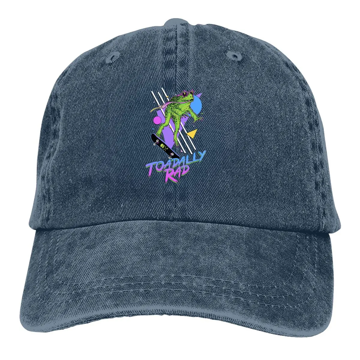 

Washed Men's Baseball Cap Toadally Rad Trucker Snapback Caps Dad Hat Funny Frog Animal Golf Hats