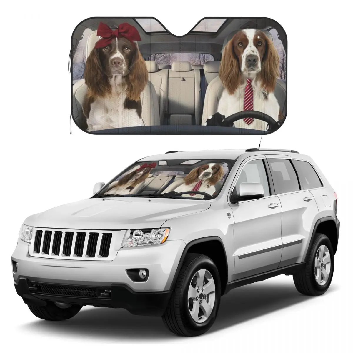 

ENGLISH SPRINGER SPANIEL Sunshades Reflector Anti Uv Custom Funny Car Sunshade Sun Shade