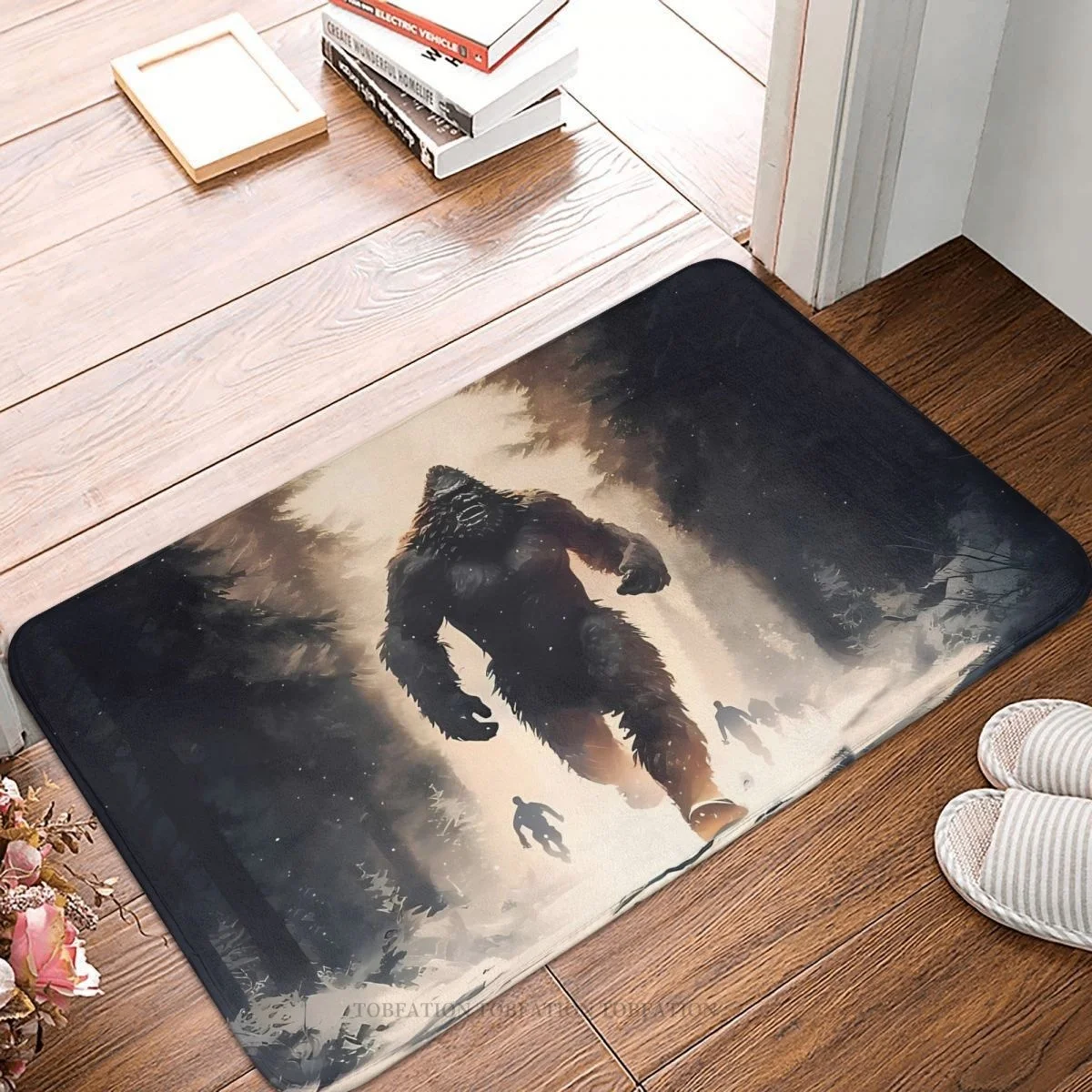 

Bigfoot Sasquatch Bath Non-Slip Carpet Hunted Running Flannel Mat Welcome Doormat Floor Decoration Rug